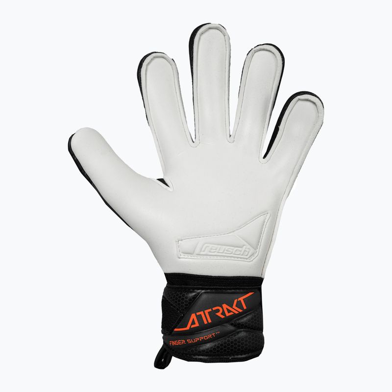 Детски вратарски ръкавици Reusch Attrakt Advance Finger Support Junior black/shocking orange 3