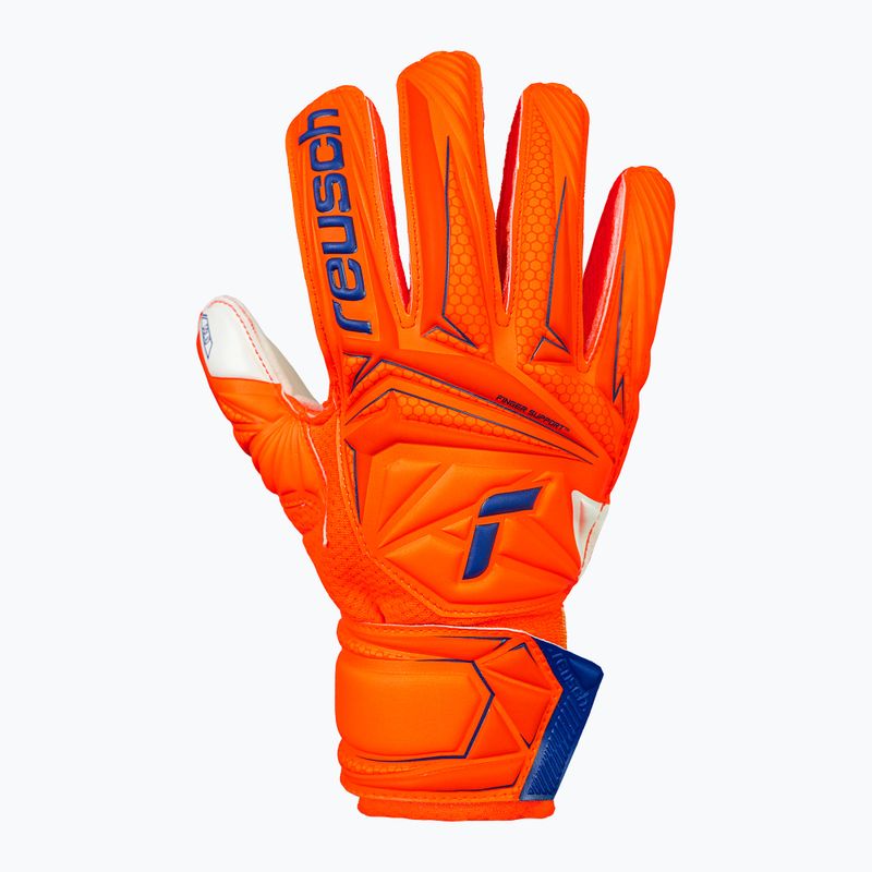 Детски вратарски ръкавици Reusch Attrakt Solid Finger Support Junior shocking orange/blue 2