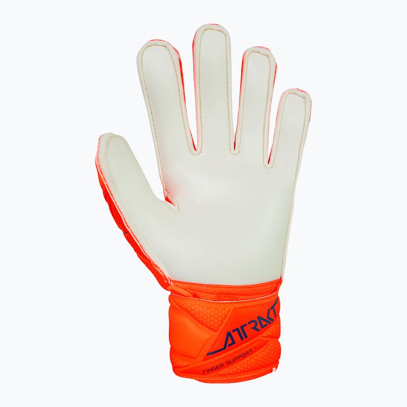 Детски вратарски ръкавици Reusch Attrakt Solid Finger Support Junior shocking orange/blue 3