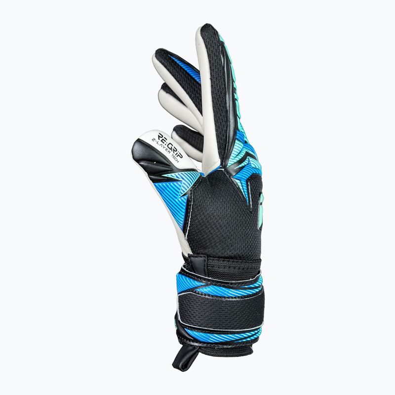 Детски вратарски ръкавици Reusch Attrakt RE:GRIP NC Junior black/ocean light 5