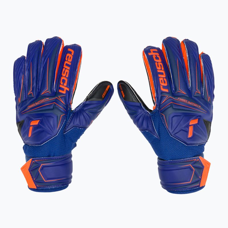 Детски вратарски ръкавици Reusch Attrakt Infinity Finger Support Junior sharp blue/shocking orange/black 2