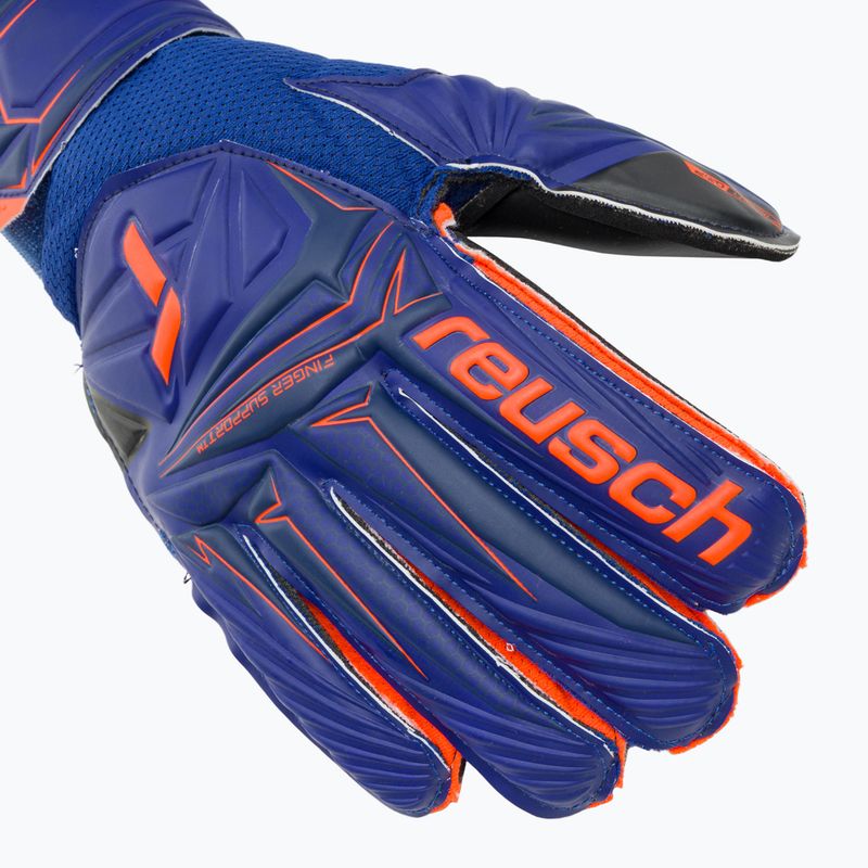 Детски вратарски ръкавици Reusch Attrakt Infinity Finger Support Junior sharp blue/shocking orange/black 4