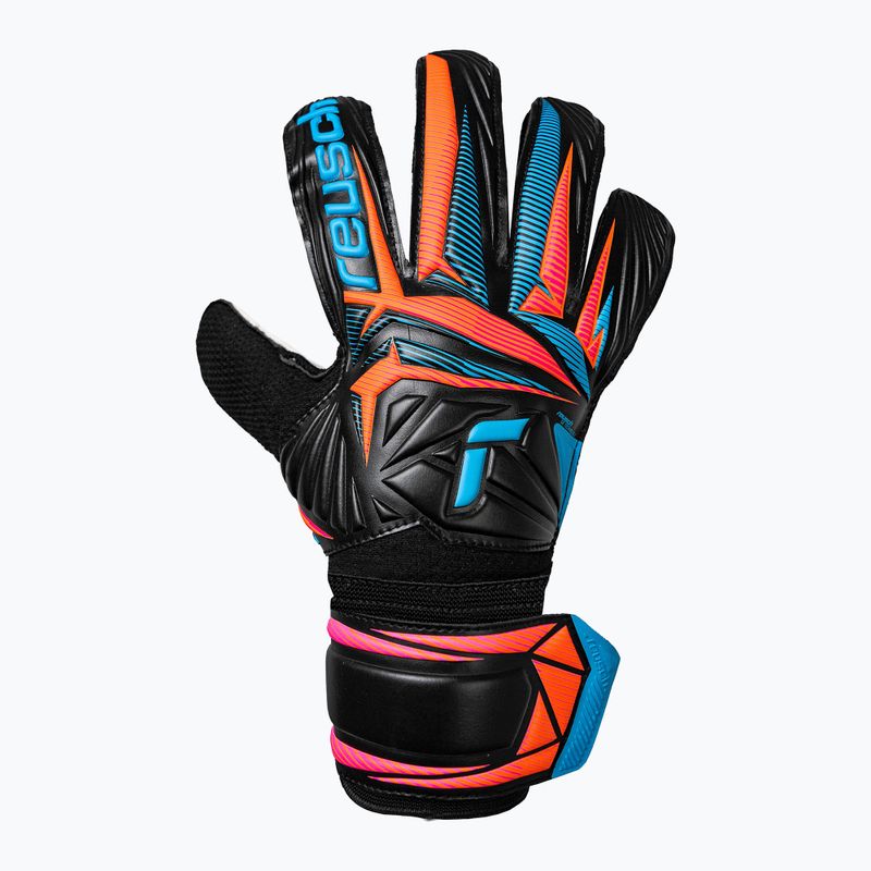 Вратарски ръкавици Reusch Attrakt Solid black/aqua blue/shocking orange 2