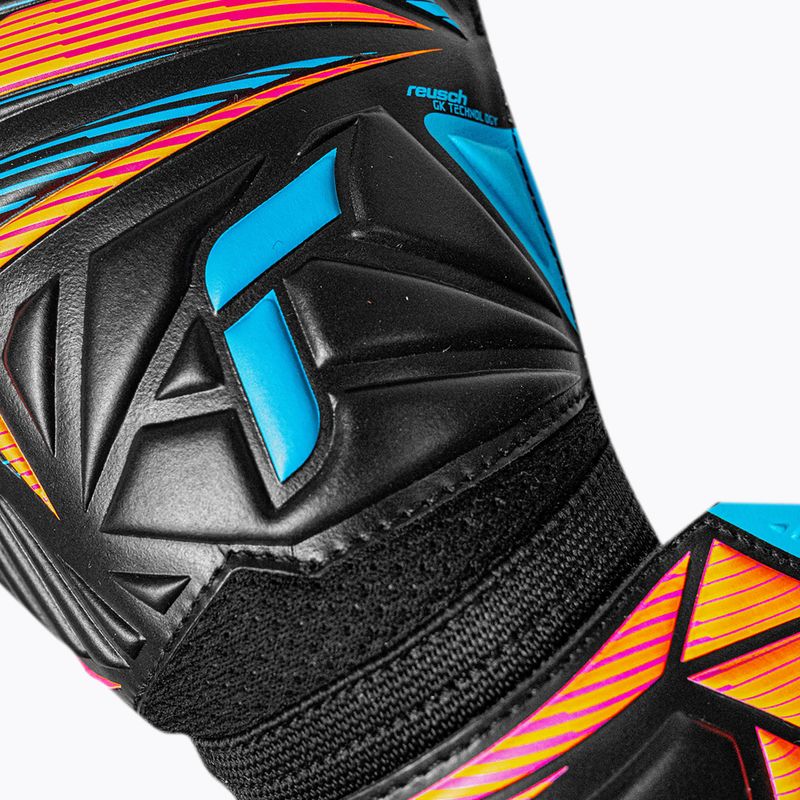 Вратарски ръкавици Reusch Attrakt Solid black/aqua blue/shocking orange 5
