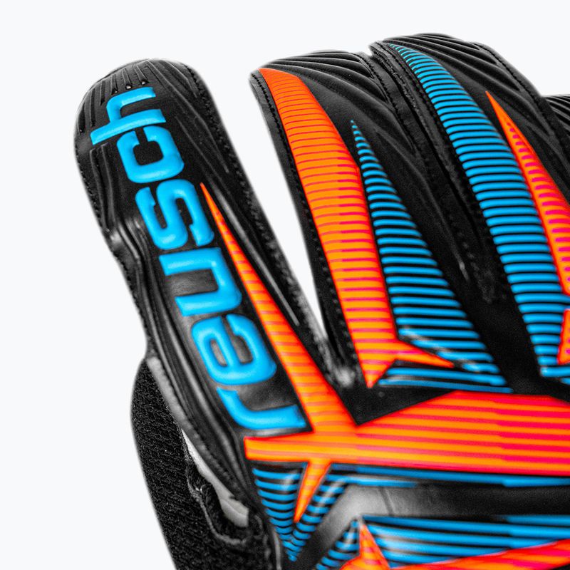 Вратарски ръкавици Reusch Attrakt Solid black/aqua blue/shocking orange 6