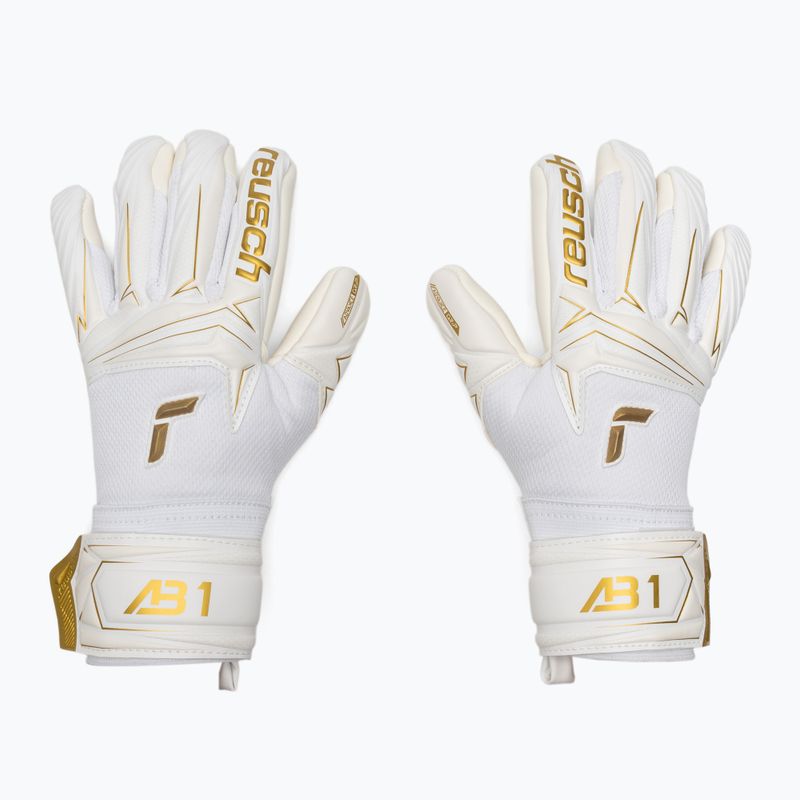 Детски вратарски ръкавици Reusch Attrakt AB1 Advance Junior white/gold 2