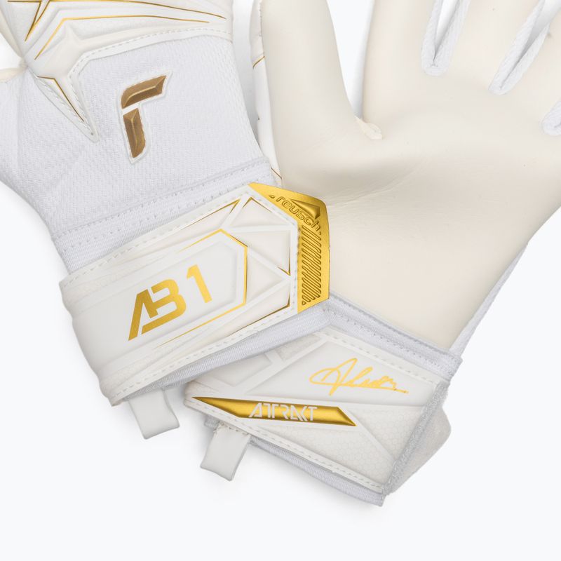 Детски вратарски ръкавици Reusch Attrakt AB1 Advance Junior white/gold 5