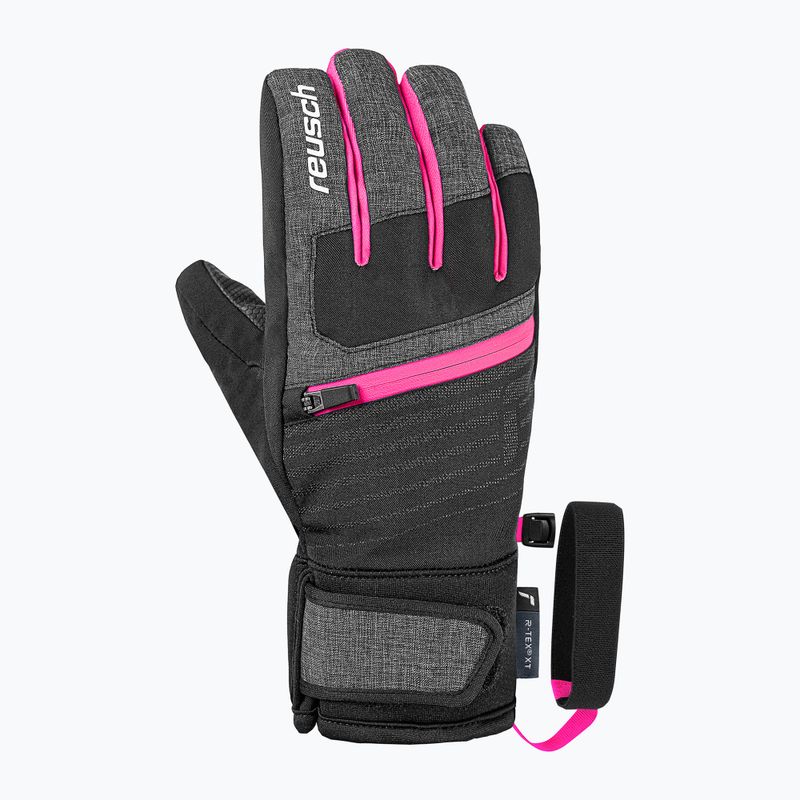 Детски скиорски ръкавици Reusch Leo R-Tex XT black/black melange/pink glo 2