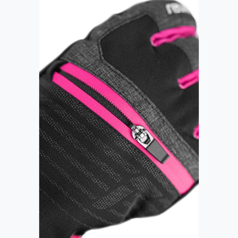 Детски скиорски ръкавици Reusch Leo R-Tex XT black/black melange/pink glo 6