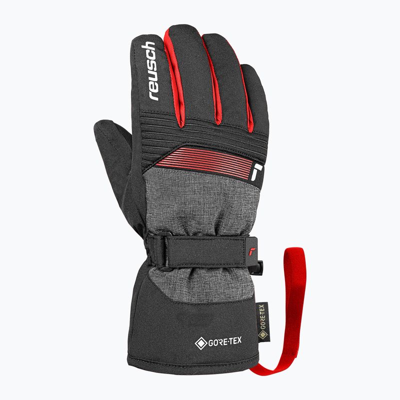Детски скиорски ръкавици Reusch Rocket GORE-TEX black/black melange/fire red 2