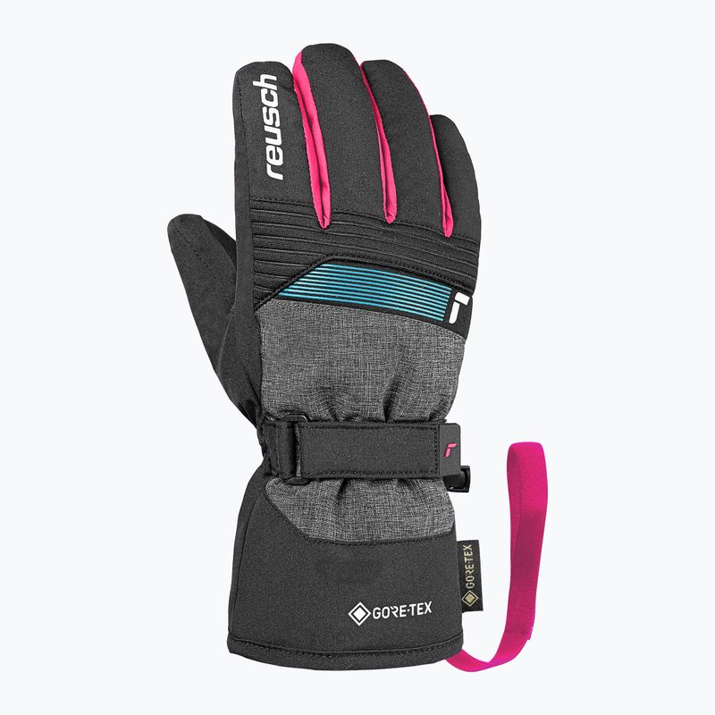 Детски скиорски ръкавици Reusch Rocket GORE-TEX black/black melange/pink glo 3