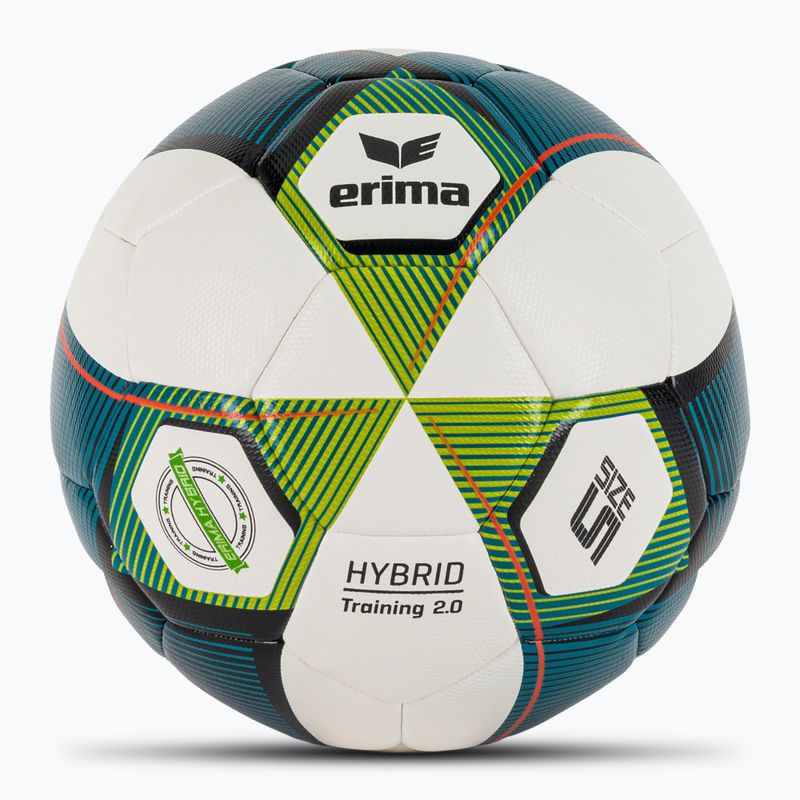 ERIMA Hybrid Training 2.0 футболна топка mykonos blue/lime размер 5