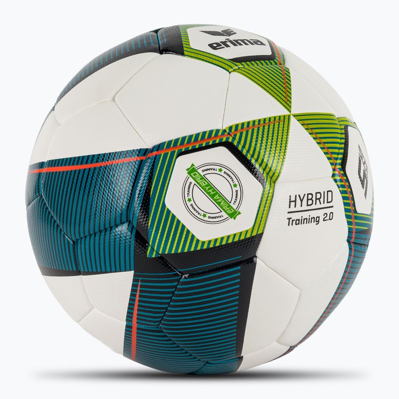 ERIMA Hybrid Training 2.0 футболна топка mykonos blue/lime размер 5 2
