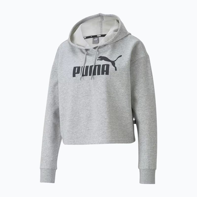 Дамски суитшърт PUMA ESS Cropped Logo Hoodie TR light grey heather