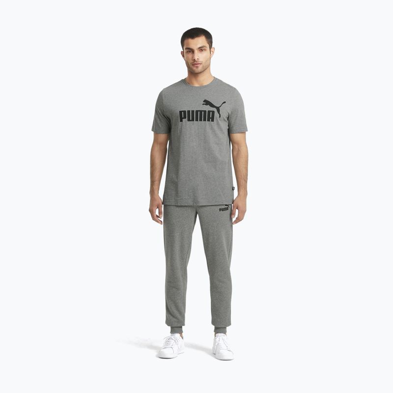 Мъжка тениска PUMA Ess Logo Tee medium gray heather T-shirt 2