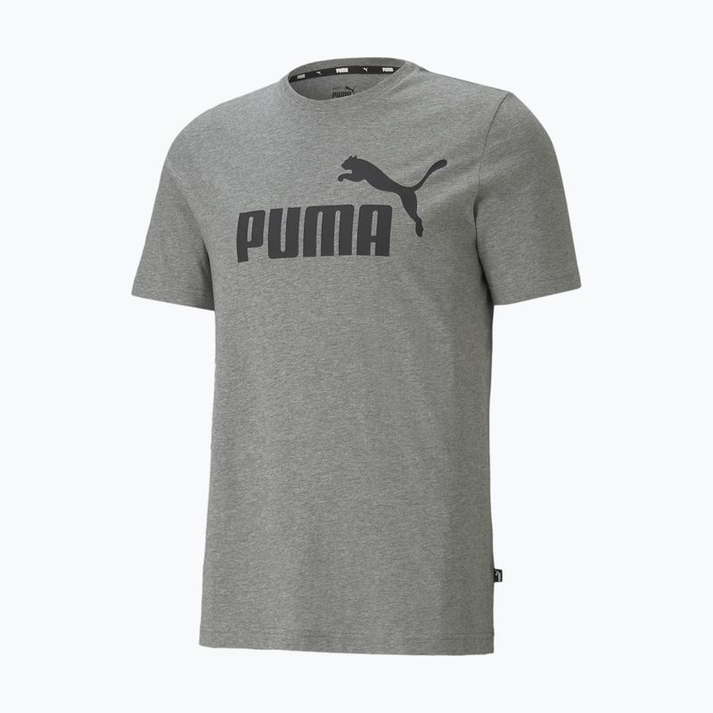 Мъжка тениска PUMA Ess Logo Tee medium gray heather T-shirt 4
