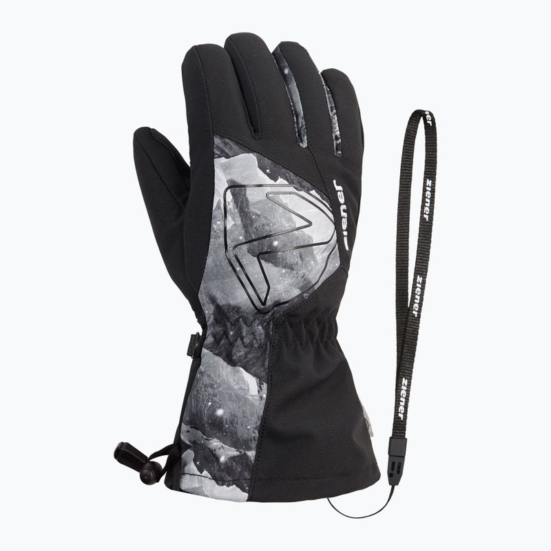 Детска ски ръкавица ZIENER Laval Aquashield AW black/grey mountain 2