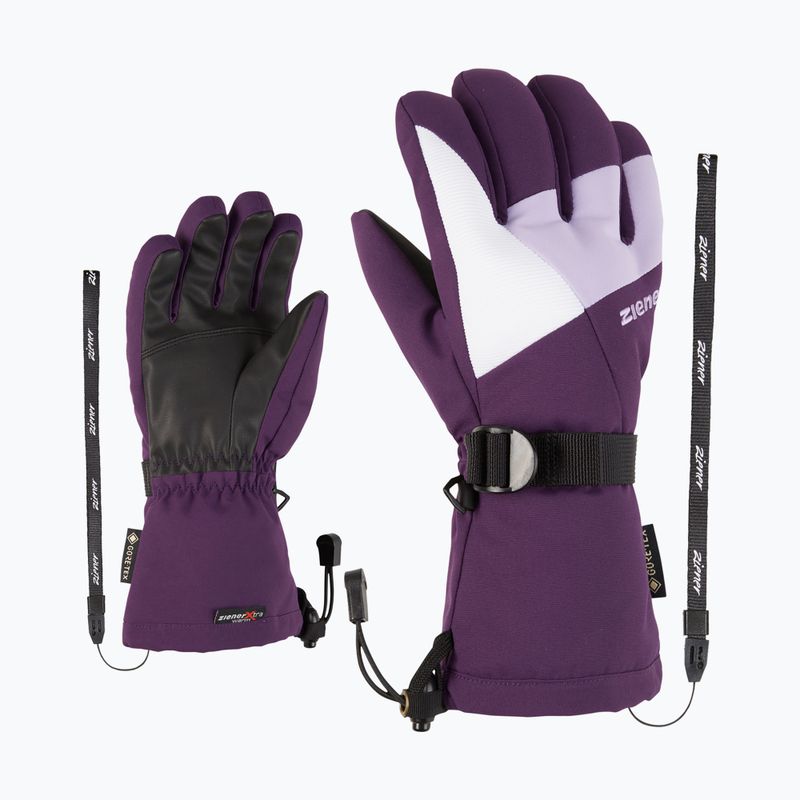 Детски скиорски ръкавици ZIENER Lani GTX dark violet 7