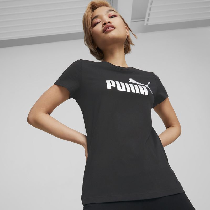 Дамска тениска PUMA ESS+ Metallic Logo Tee puma black/silver metallic 3