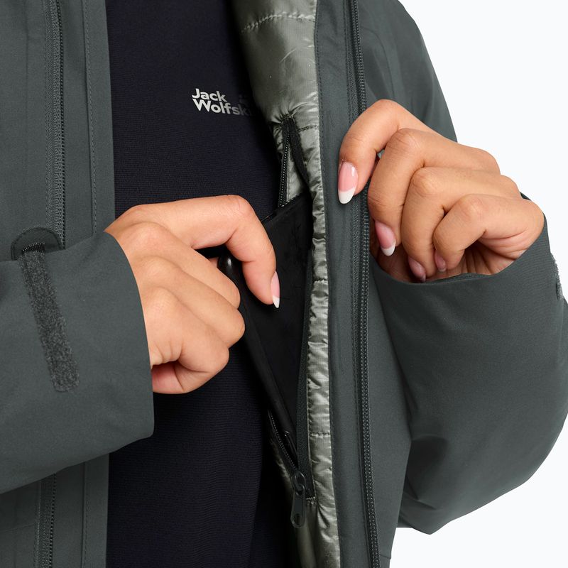 Дамско дъждобран яке Jack Wolfskin Heidelstein Ins slate green 4
