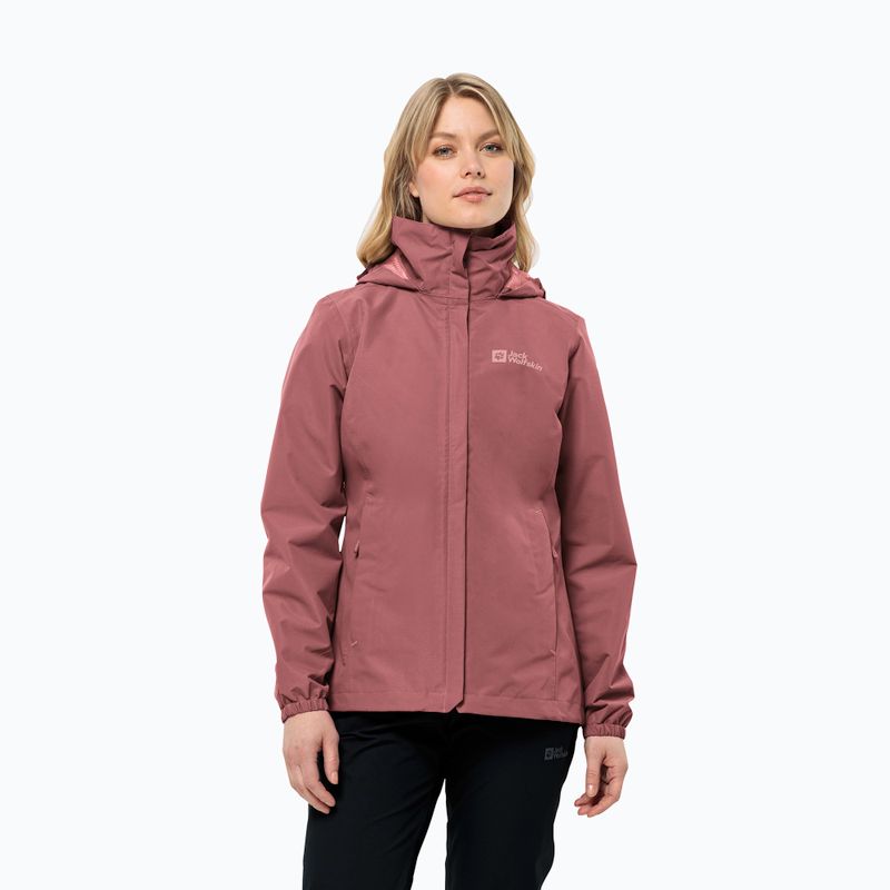 Jack Wolfskin Stormy Point 2L дамско дъждобранно яке червена охра