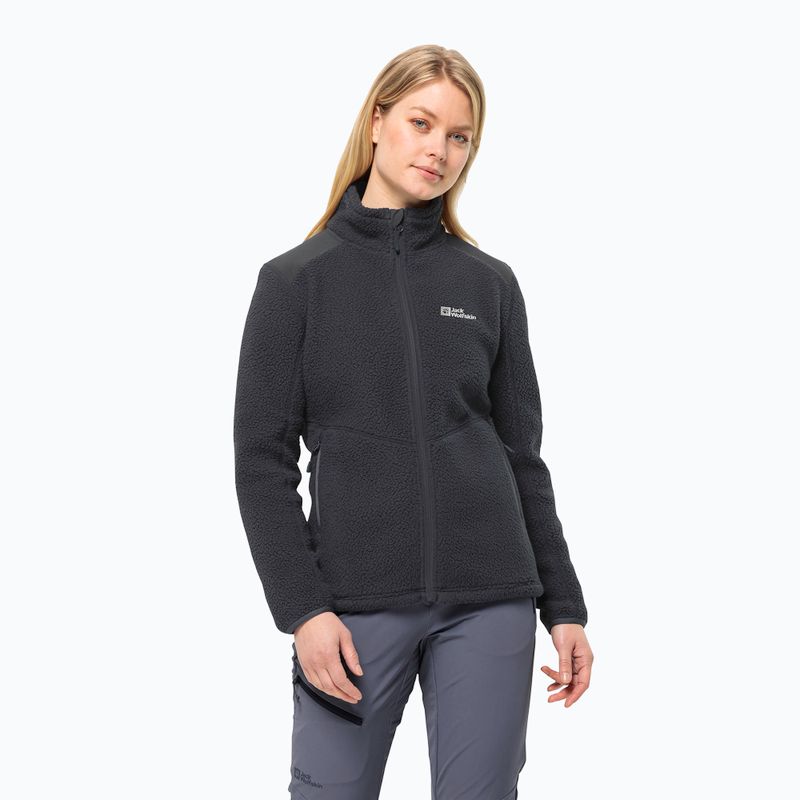 Дамско яке с полар Kammweg Pile Fz phantom на Jack Wolfskin