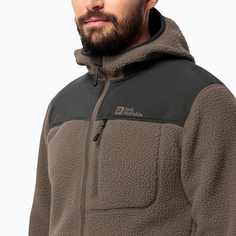 Мъжко поларено яке Kammweg Pile Fz студено кафе на Jack Wolfskin 4