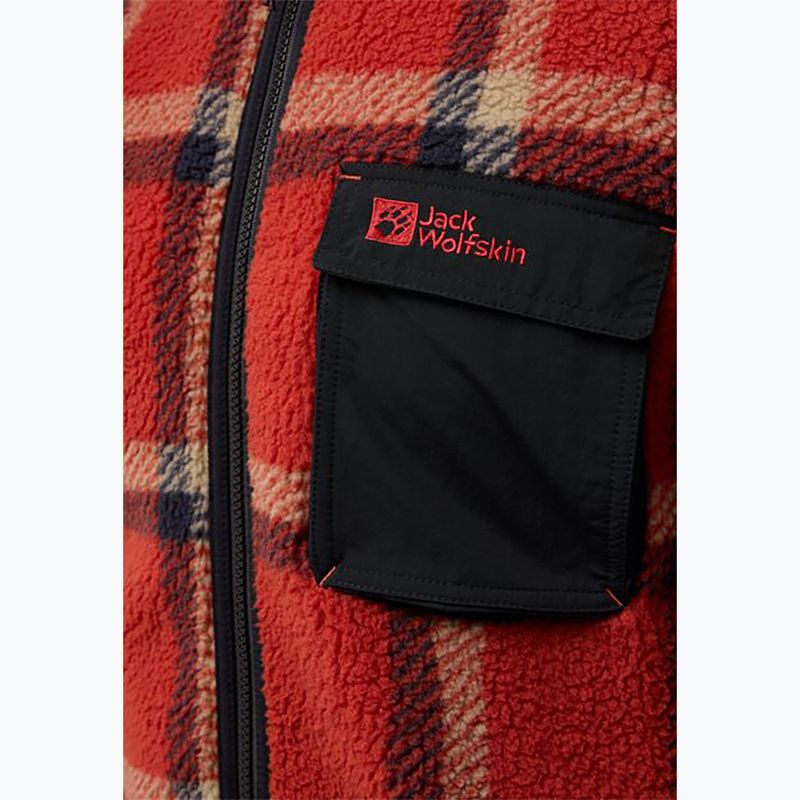 Мъжки потник Jack Wolfskin Fleece Sweatshirt Felslicht Check intense rust 3