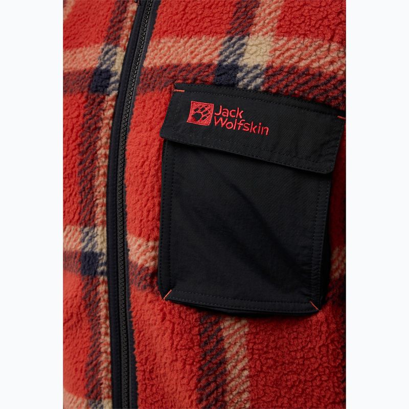 Мъжки потник Jack Wolfskin Fleece Sweatshirt Felslicht Check intense rust 4