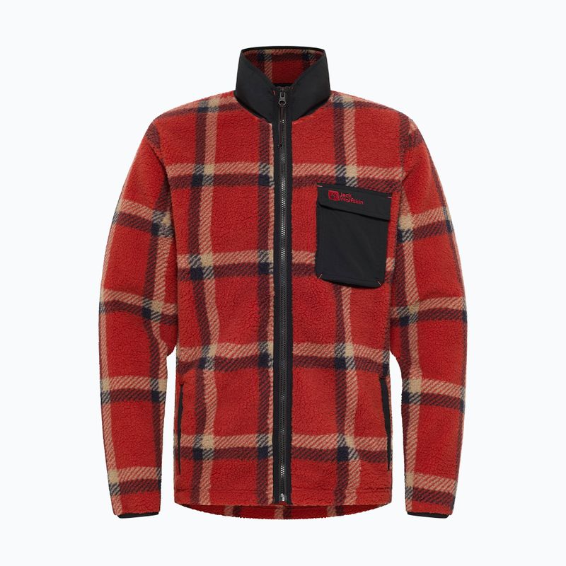 Мъжки потник Jack Wolfskin Fleece Sweatshirt Felslicht Check intense rust 6