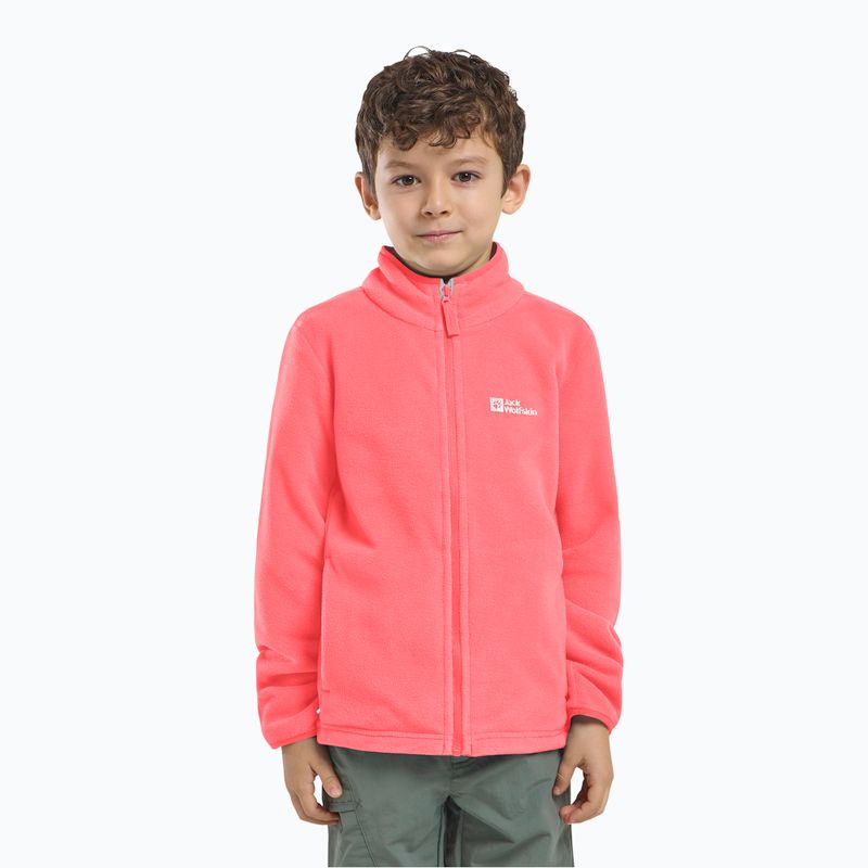 Детски суитшърт от полар Jack Wolfskin Taunus sunset coral 7