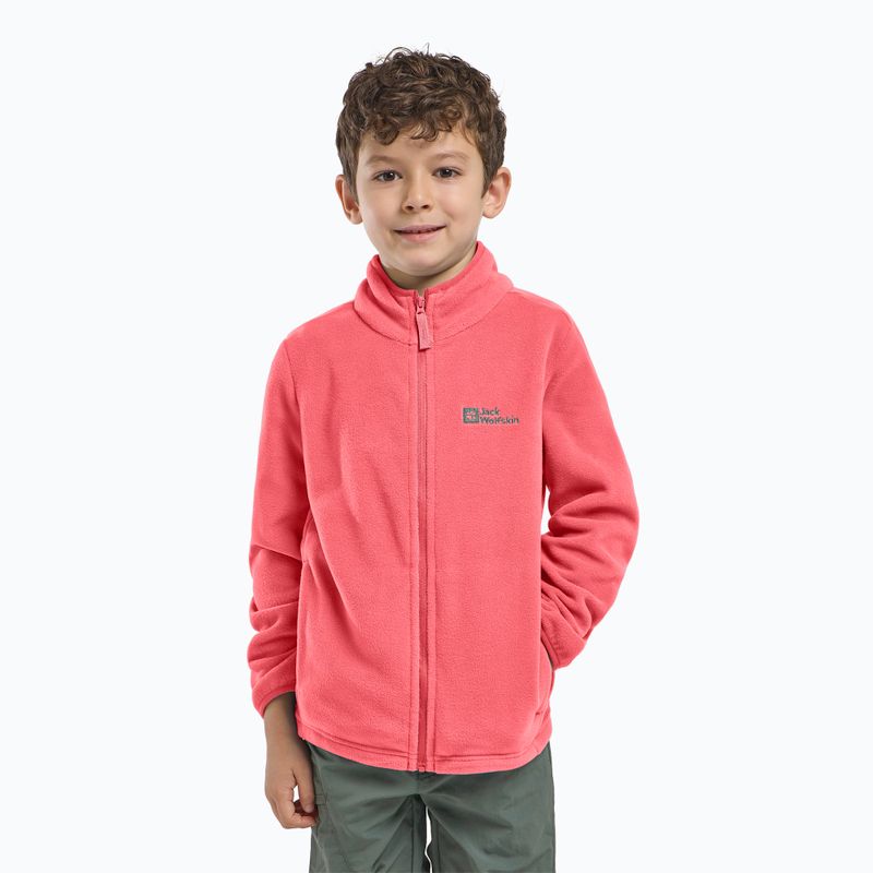 Детски суитшърт от полар Jack Wolfskin Taunus sunset coral 10