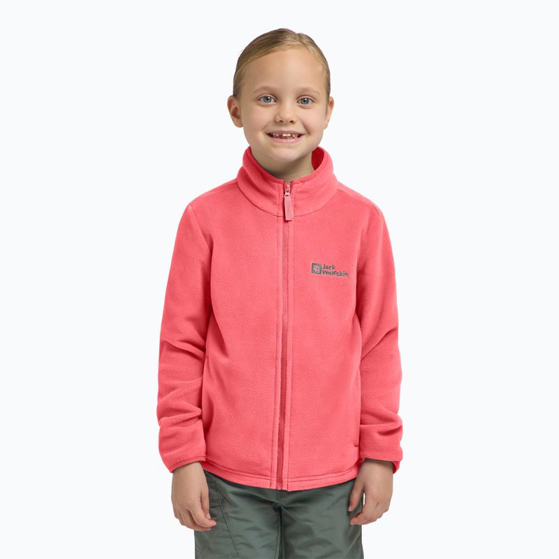 Детски суитшърт от полар Jack Wolfskin Taunus sunset coral 12