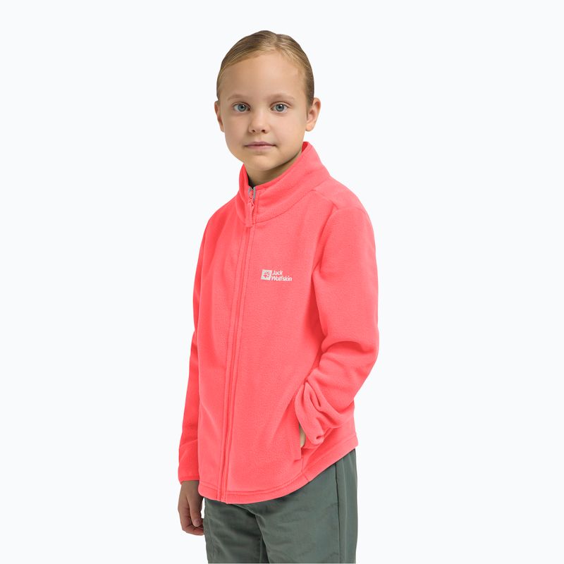 Детски суитшърт от полар Jack Wolfskin Taunus sunset coral 15