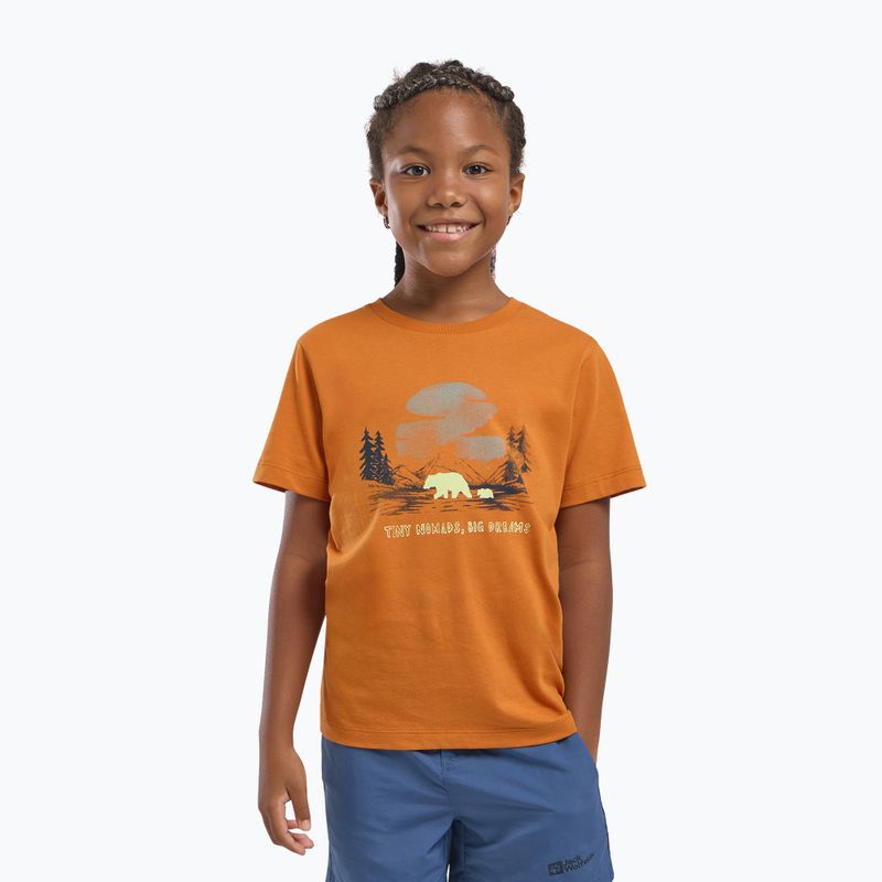 Детска тениска Jack Wolfskin Graphic Cotton T print soft amber 5
