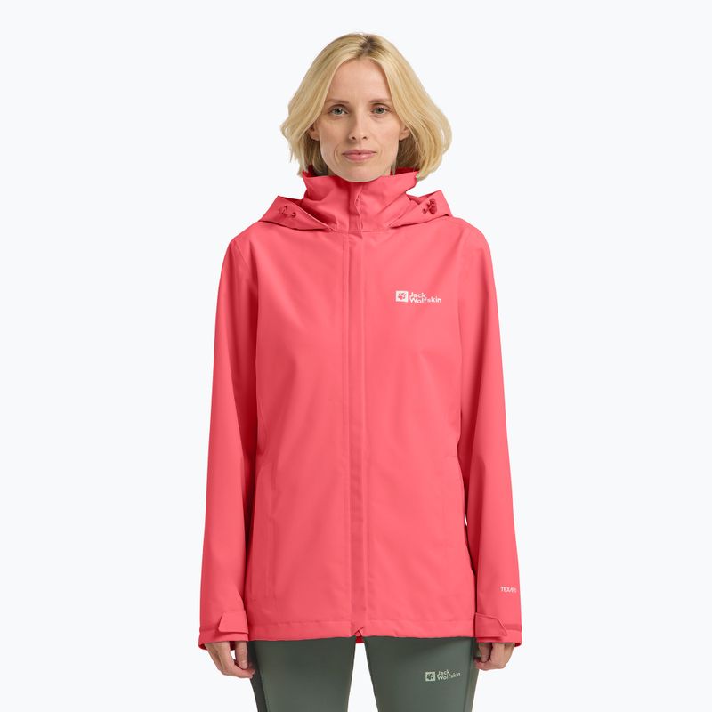 Дамско яке за дъжд Jack Wolfskin Trailtime 2L sunset coral