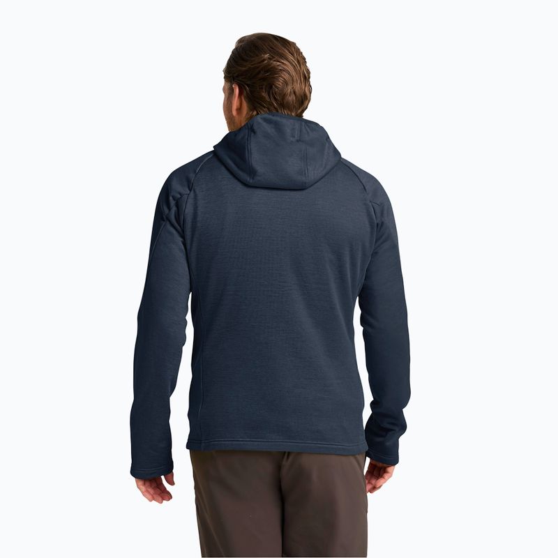 Мъжки суитшърт за трекинг Jack Wolfskin Peak District Hooded Full Zip midnight sky 3