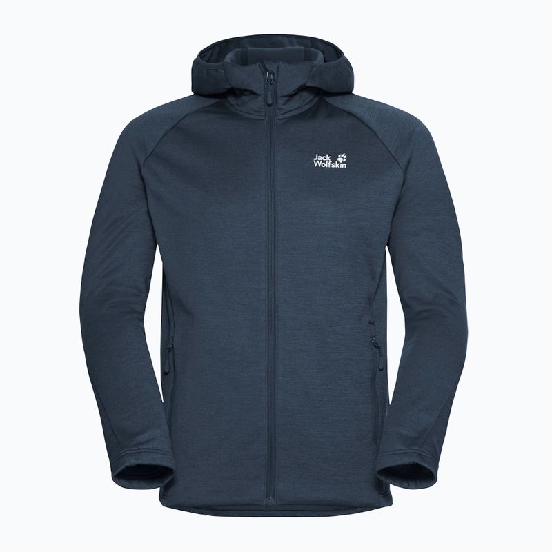 Мъжки суитшърт за трекинг Jack Wolfskin Peak District Hooded Full Zip midnight sky 7