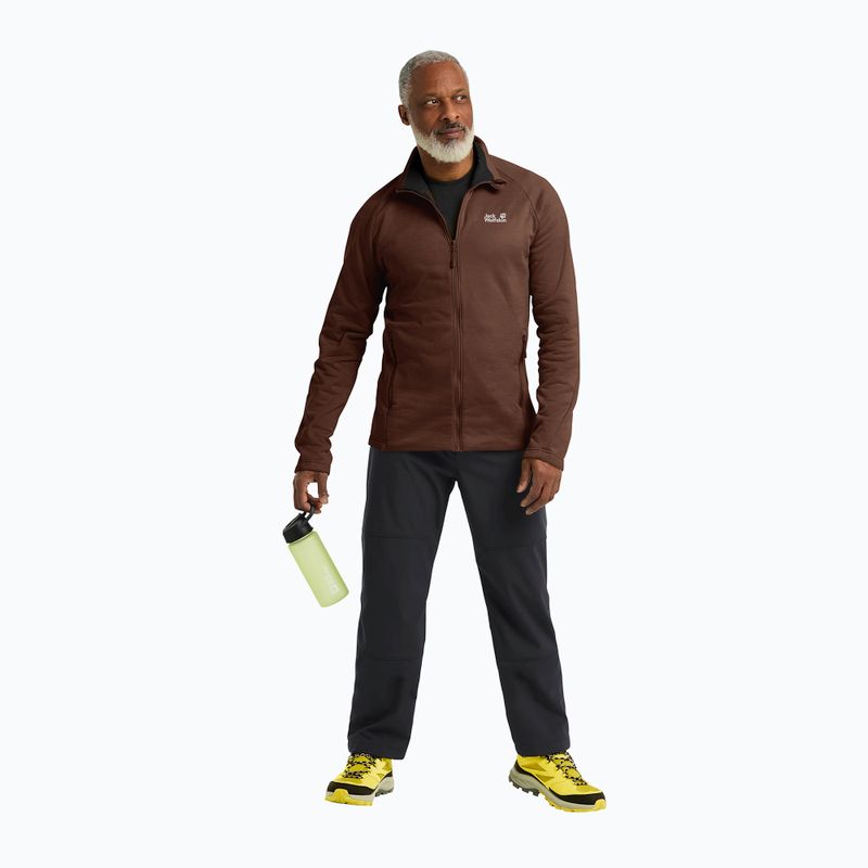 Мъжки суитшърт за трекинг Jack Wolfskin Peak District Full Ziphot choc 2