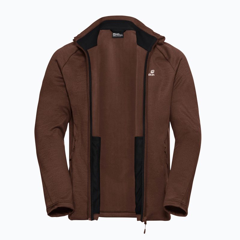 Мъжки суитшърт за трекинг Jack Wolfskin Peak District Full Ziphot choc 9