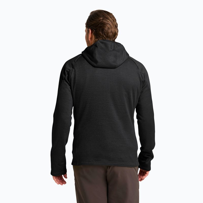 Мъжки суитшърт за трекинг Jack Wolfskin Peak District Hooded Full Zip black 3