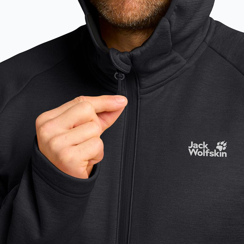 Мъжки суитшърт за трекинг Jack Wolfskin Peak District Hooded Full Zip black 5