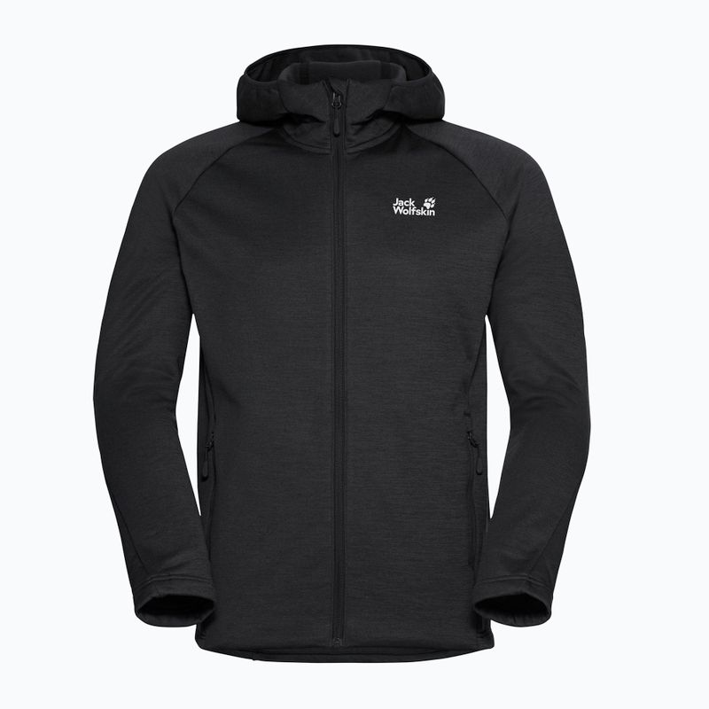 Мъжки суитшърт за трекинг Jack Wolfskin Peak District Hooded Full Zip black 7