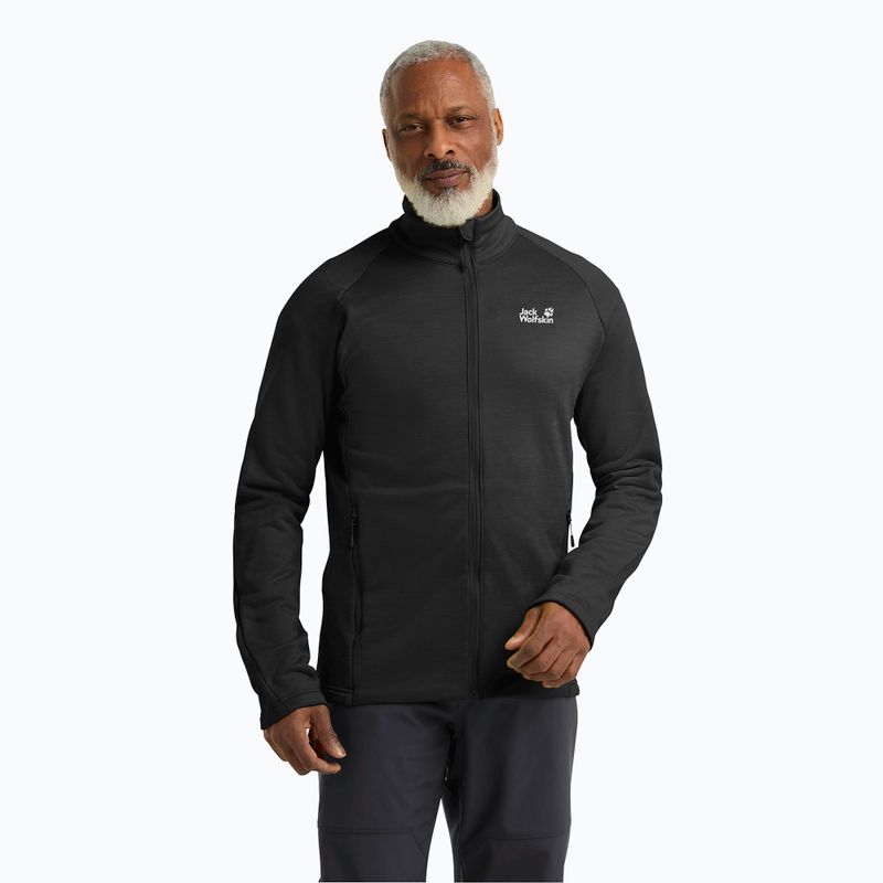 Мъжки суитшърт за трекинг Jack Wolfskin Peak District Full Zip black