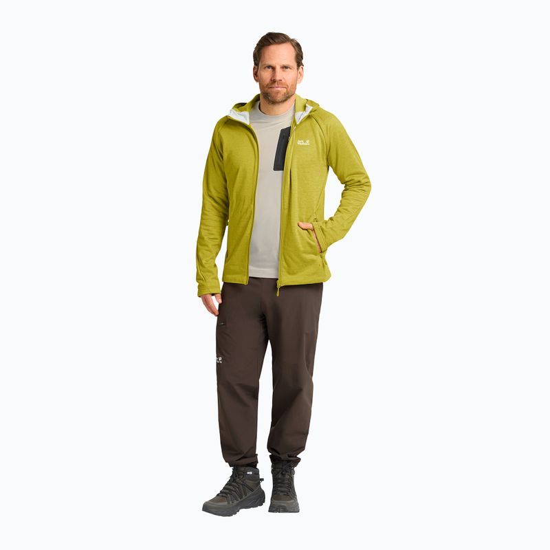 Мъжки суитшърт за трекинг Jack Wolfskin Peak District Hooded Full Zip chartreuse 2
