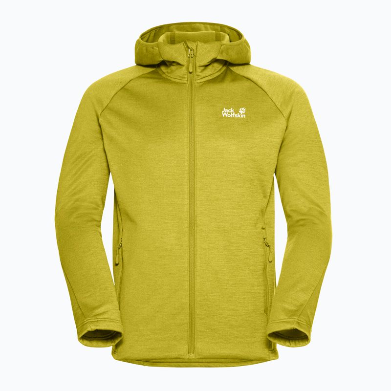 Мъжки суитшърт за трекинг Jack Wolfskin Peak District Hooded Full Zip chartreuse 7