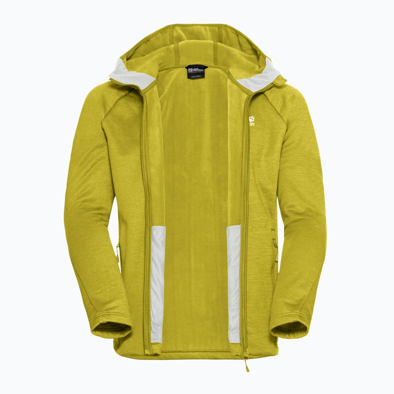 Мъжки суитшърт за трекинг Jack Wolfskin Peak District Hooded Full Zip chartreuse 9
