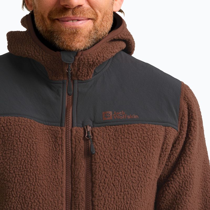 Мъжки суитшърт от полар Jack Wolfskin Kammweg Pile Fz hot choc 4