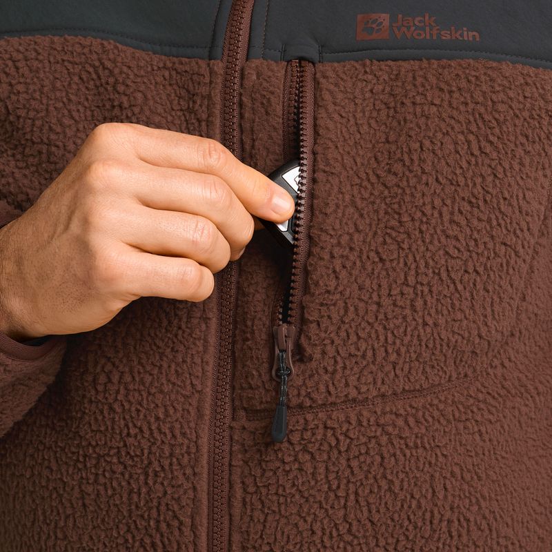Мъжки суитшърт от полар Jack Wolfskin Kammweg Pile Fz hot choc 5