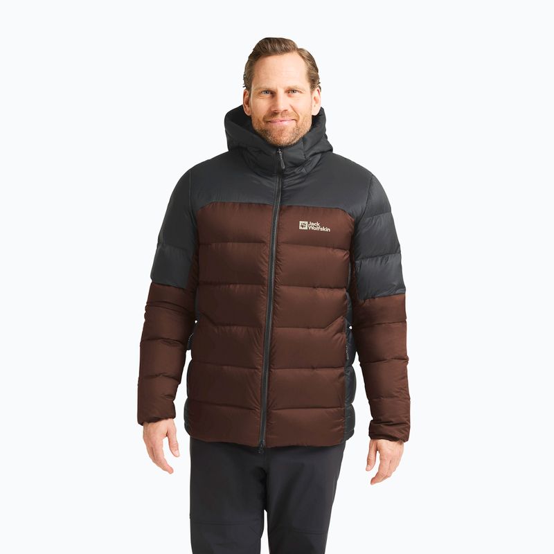 Мъжко пухено яке Jack Wolfskin Nebelhorn Down Hoody hot choc